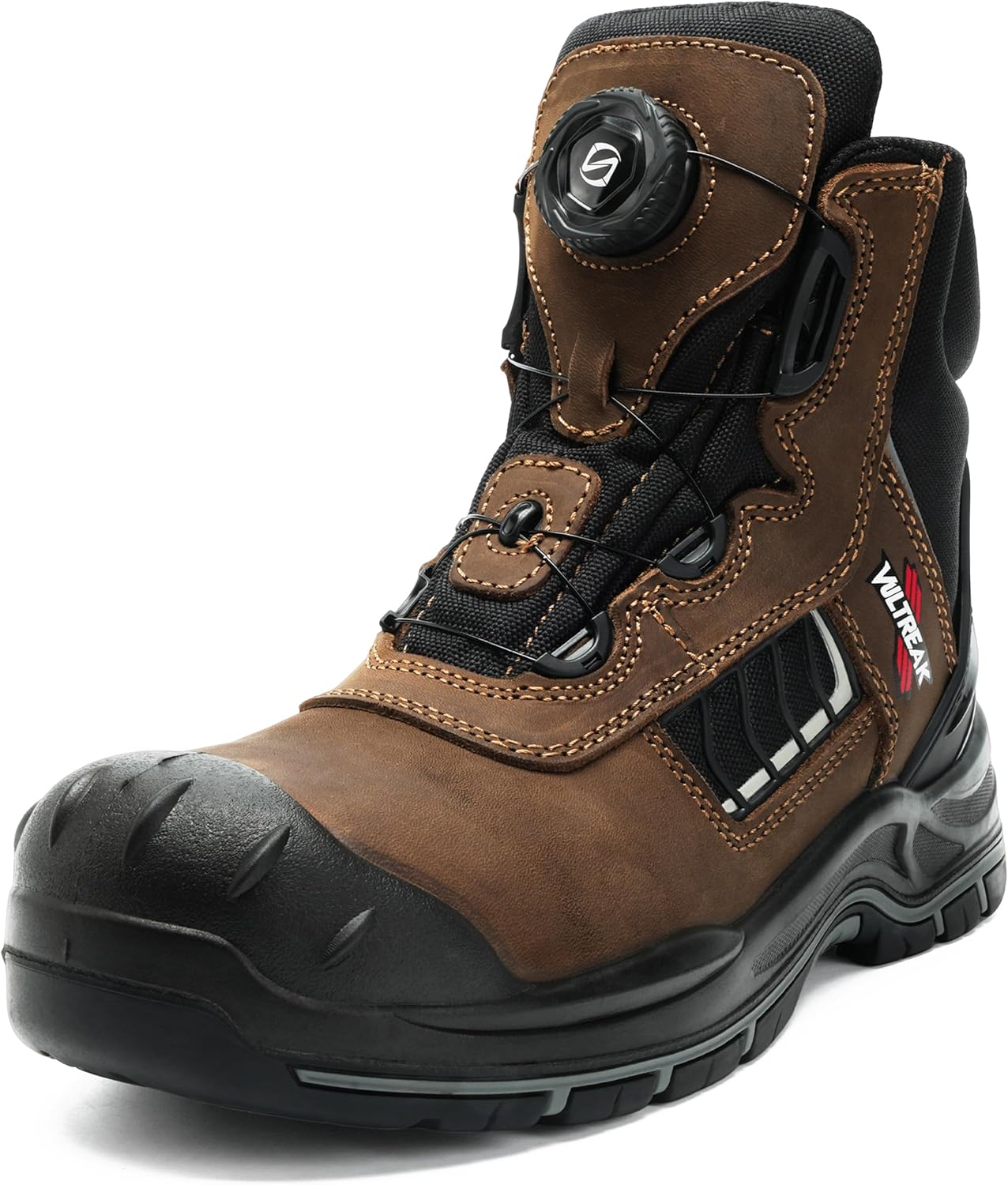 Composite Toe Work Boots for Men and Women – Exceeds Steel Toe Protection, Quick Fit System, Kevlar Puncture-Resistant Midsole, S3 HRO Certified, Heat-Resistant, Waterproof, Rubber Slip-Resistant Outsole, Safety Shoes for Industrial & Welding Use