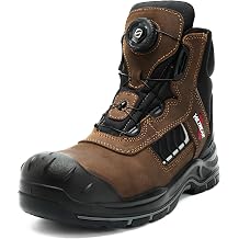 Composite Toe Work Boots for Men and Women Exceeds Steel Toe Protection, Quick Fit System, Kevlar Puncture-Resistant Midsole, S3 HRO Certified, Heat-Resistant, Waterproof, Rubber Slip-Resistant Outsole, Safety Shoes for Industrial & Welding Use