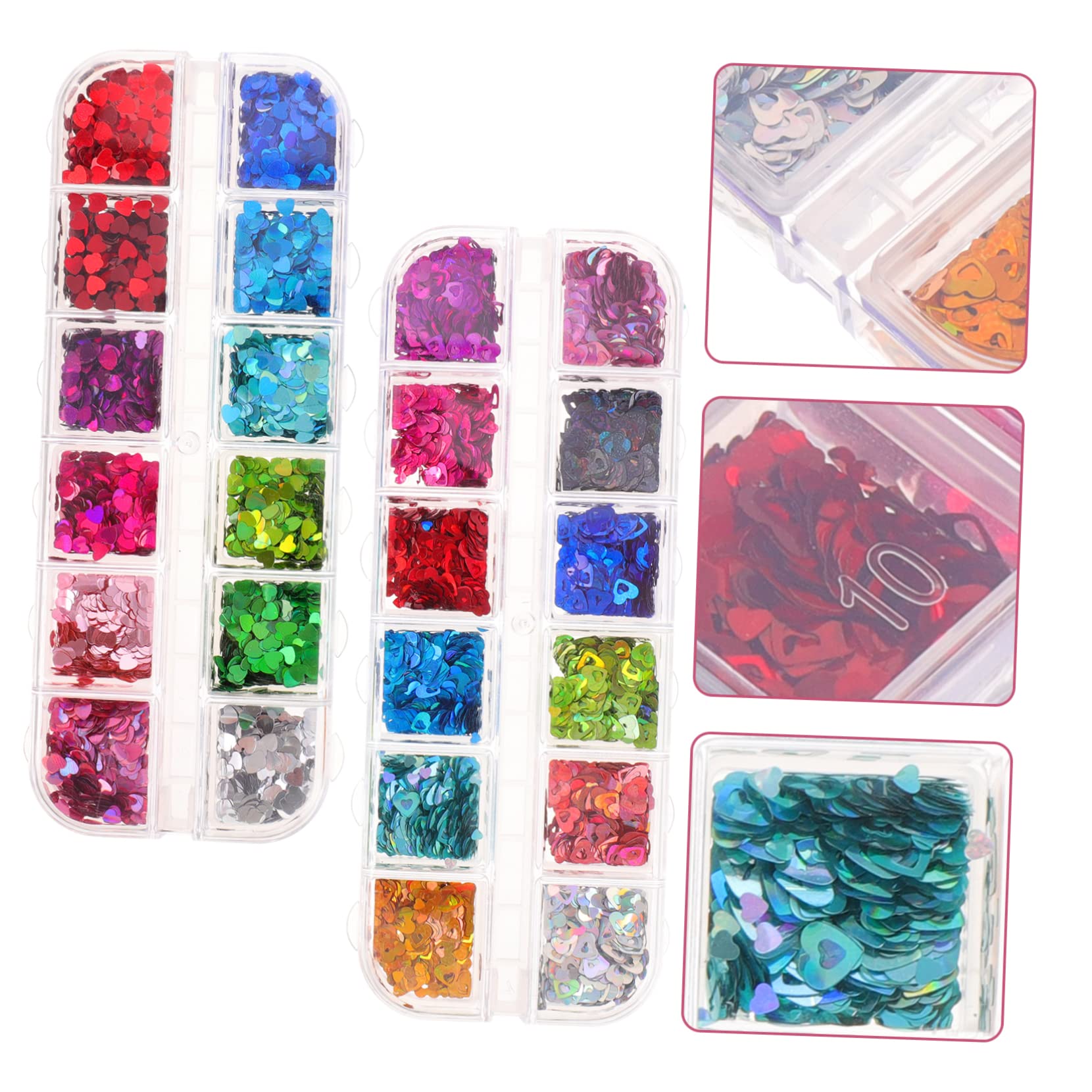 minkissy Decorazioni Unghie 8 Scatole Decorazione Delle Unghie Per Unghie Per Nail Art Gioielli Per Unghie Per Nail Art Forniture Per Unghie Ornamento Del Cuore Kit De Uñas Trucco Alieno