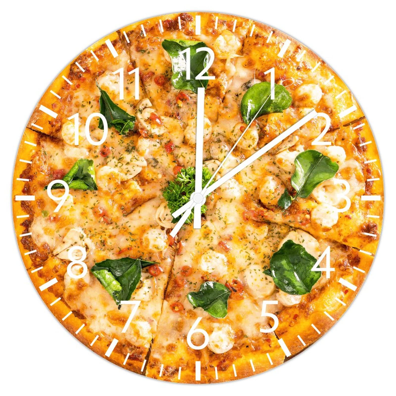 Horloge murale pizza Chessy 30,5 cm, le cadeau insolite et abstrait idéal.
