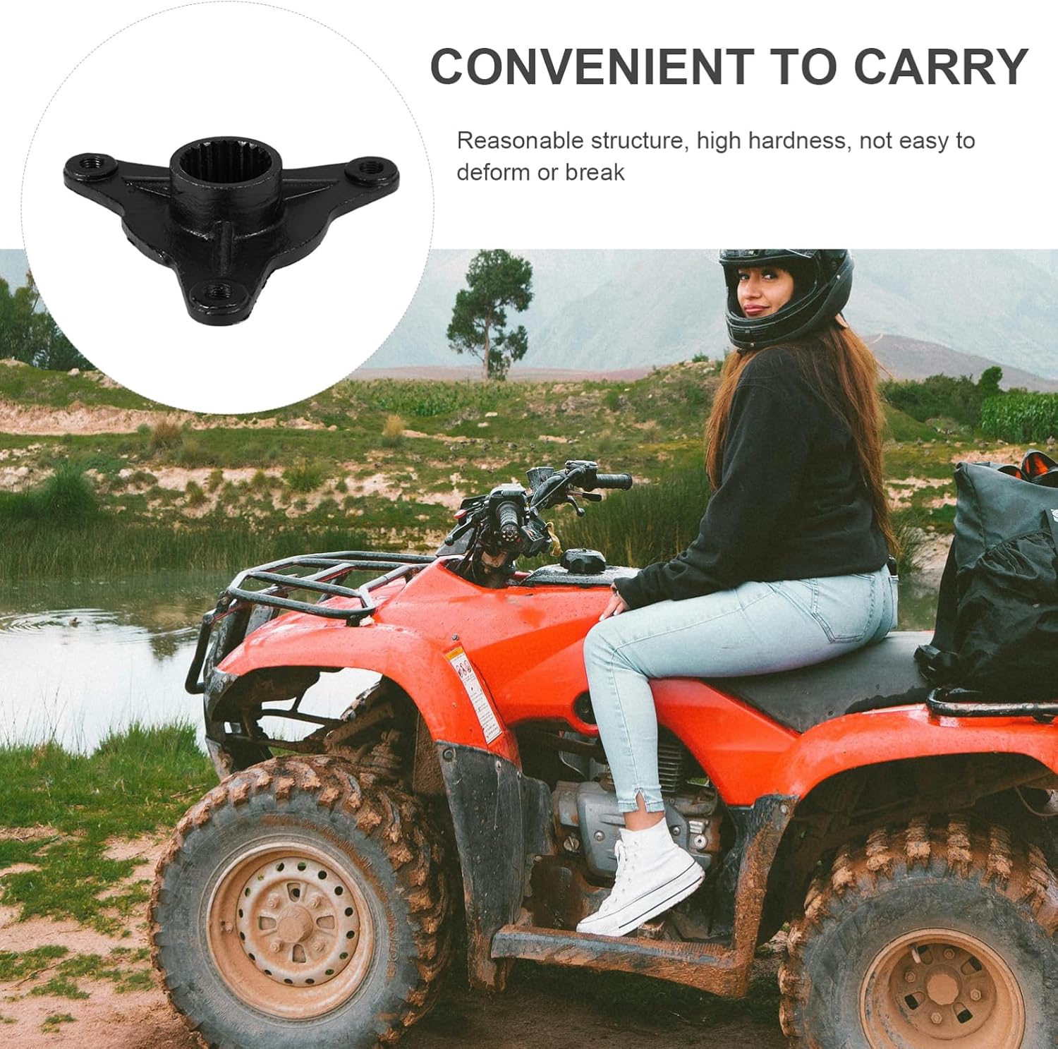 MAGICLULU 3holes Atv Go Kart Rear Wheel Drum Core Fixing Seat Wheel Hub Axle Easy Install