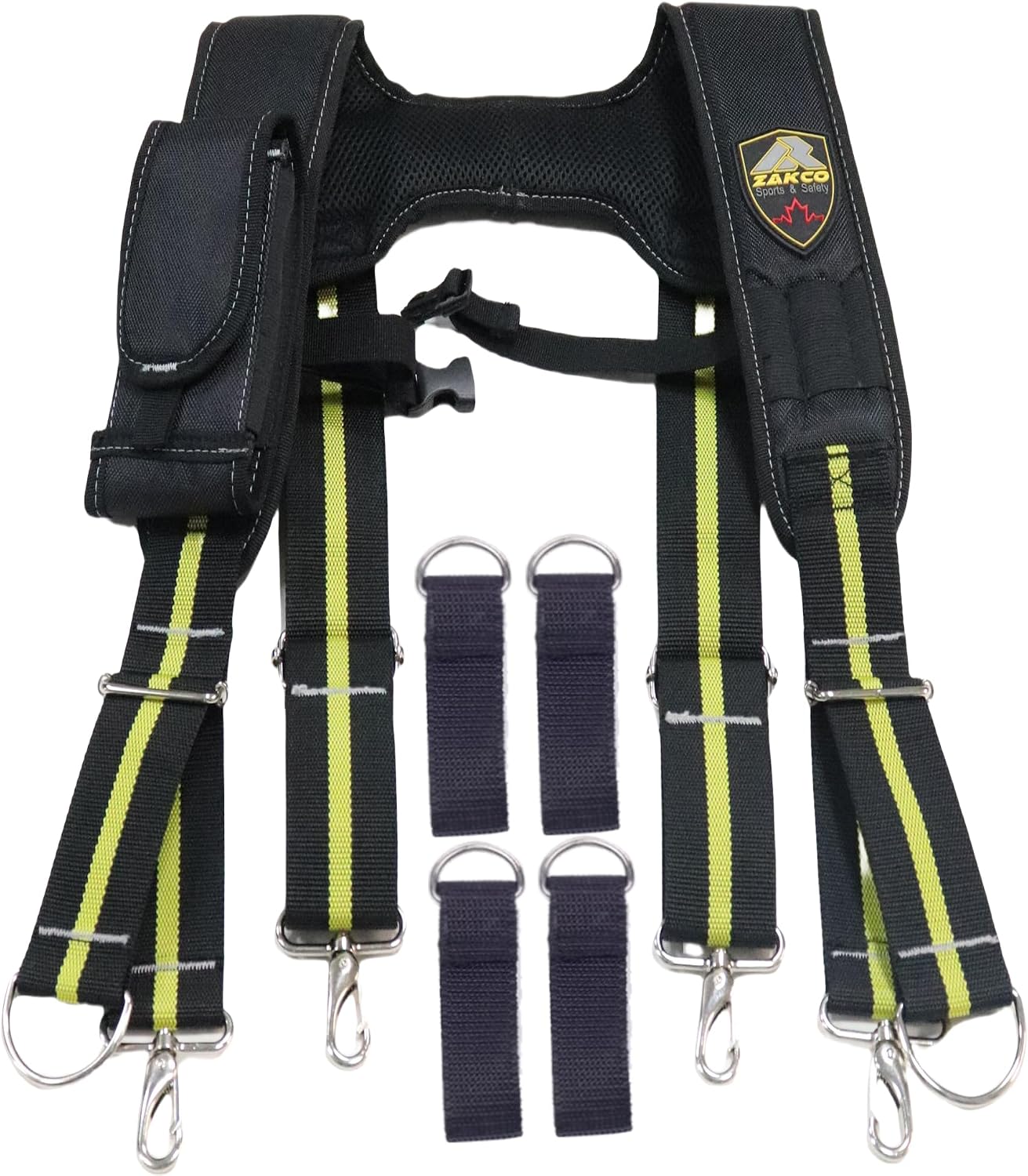 SSP424 Adjustable H Style Tool Belt Suspender. Tool Belt Padded Harness. Tool Belt Shoulder Straps. 1680D Polyester & Breathable. 4 Way Adjustable, Full, Black