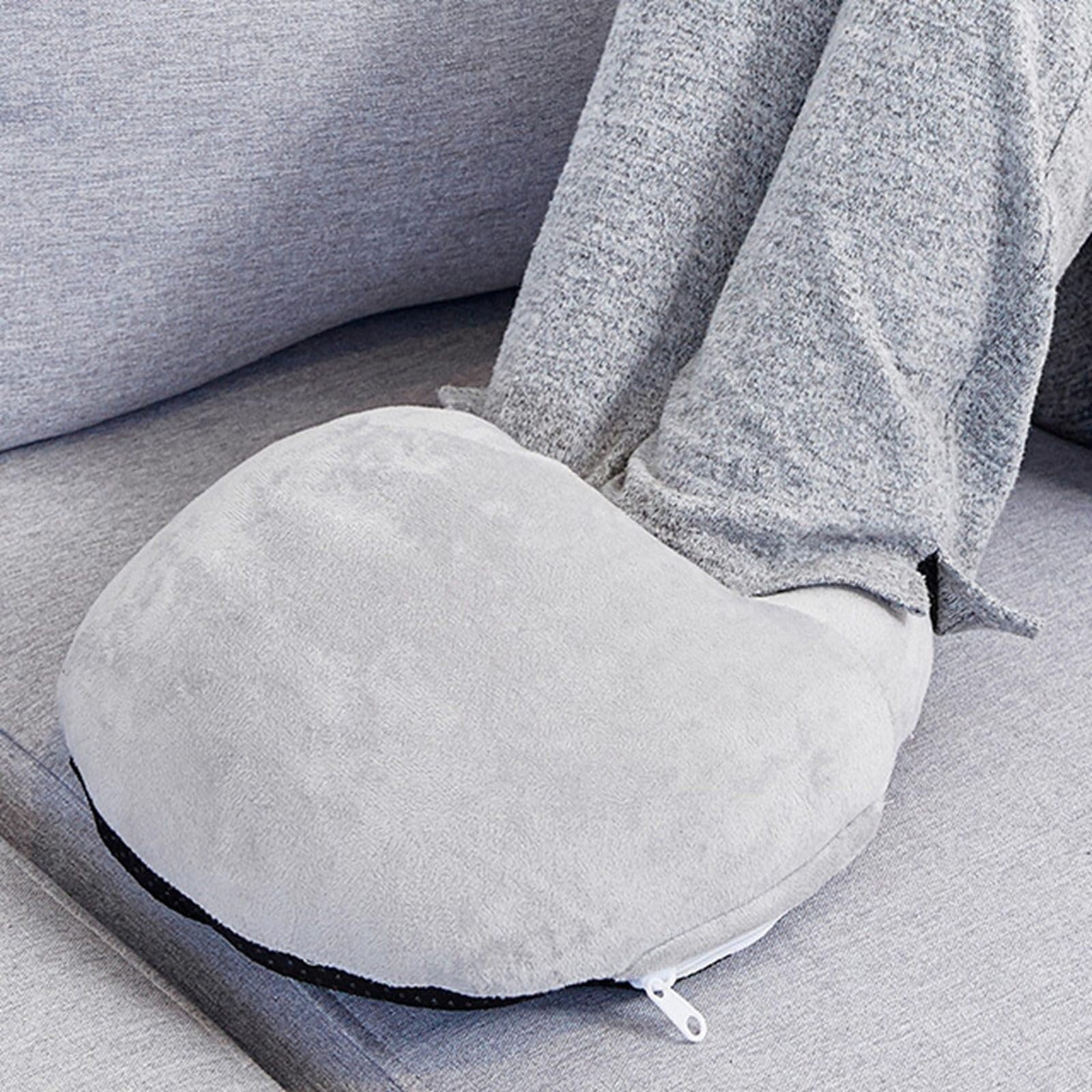 Electric Heated Foot Warmer for Men Women, Fuzzy Thick USB Rechargeable Foot Heating Pad, Winter Plush Foot Heater Cushion Heat Therapy Ankle Feet