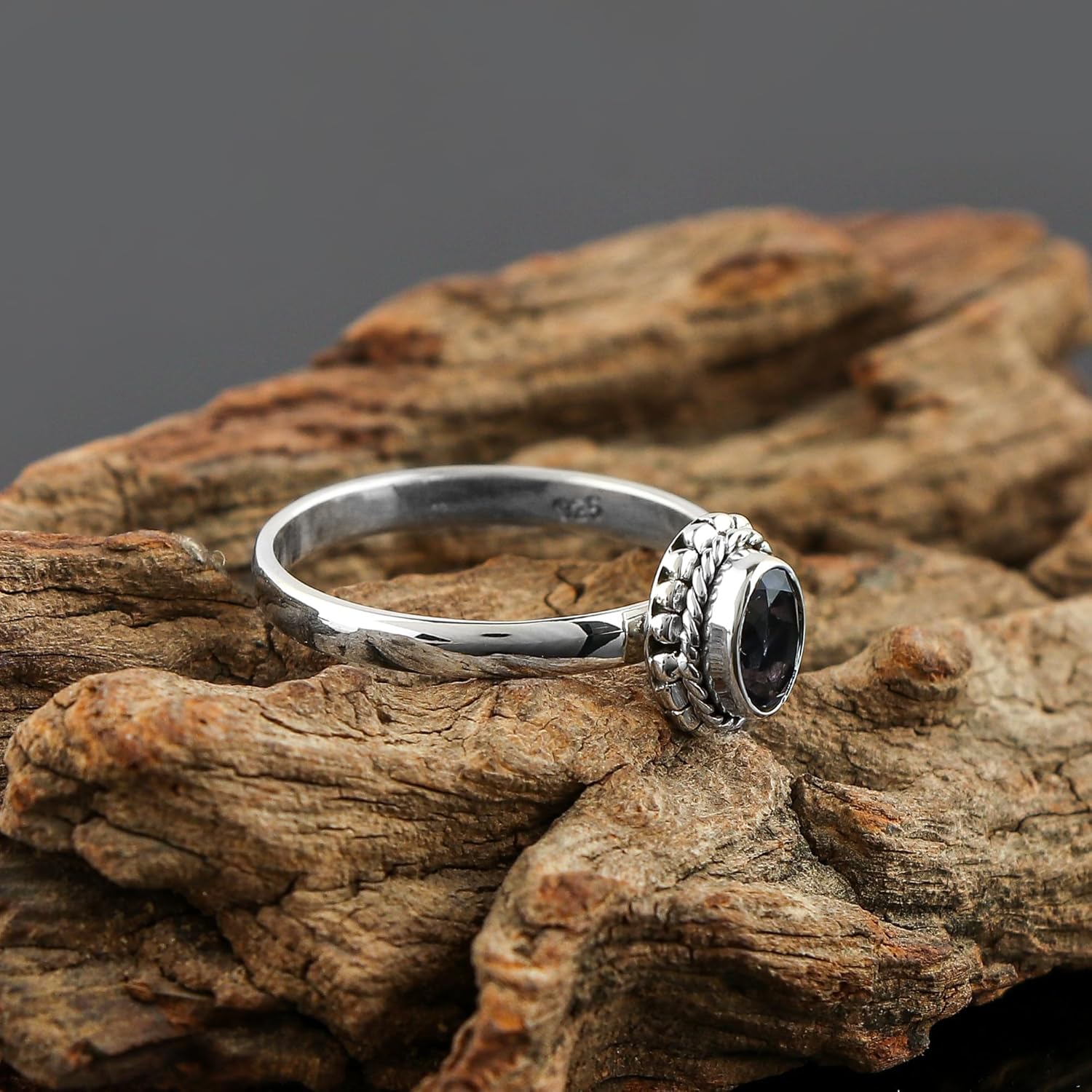 925 Sterling Silver Genuine Iolite Stone Ring, Handmade Gemstone Ring, Healing Crystals, Birthday, Zodiac, Boho Jewelry | Promise Bridal Wedding Ring | Gift for Women - Image 5