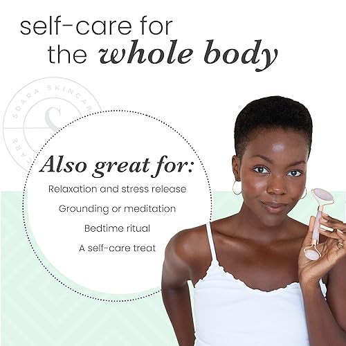 Miniatura 6 de Sdara Rodillo de cuarzo rosado Herramienta masajeadora de rodillos de jade de piedra natural para arrugas e hinchazón de los ojos herramienta de