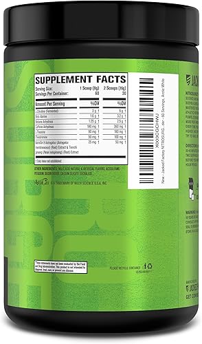 Miniatura 29 de Jacked Factory - Suplemento preentrenamiento Nitrosurge - Energía, aumento de la fuerza, concentración clara, bombeo intenso - Polvo energético