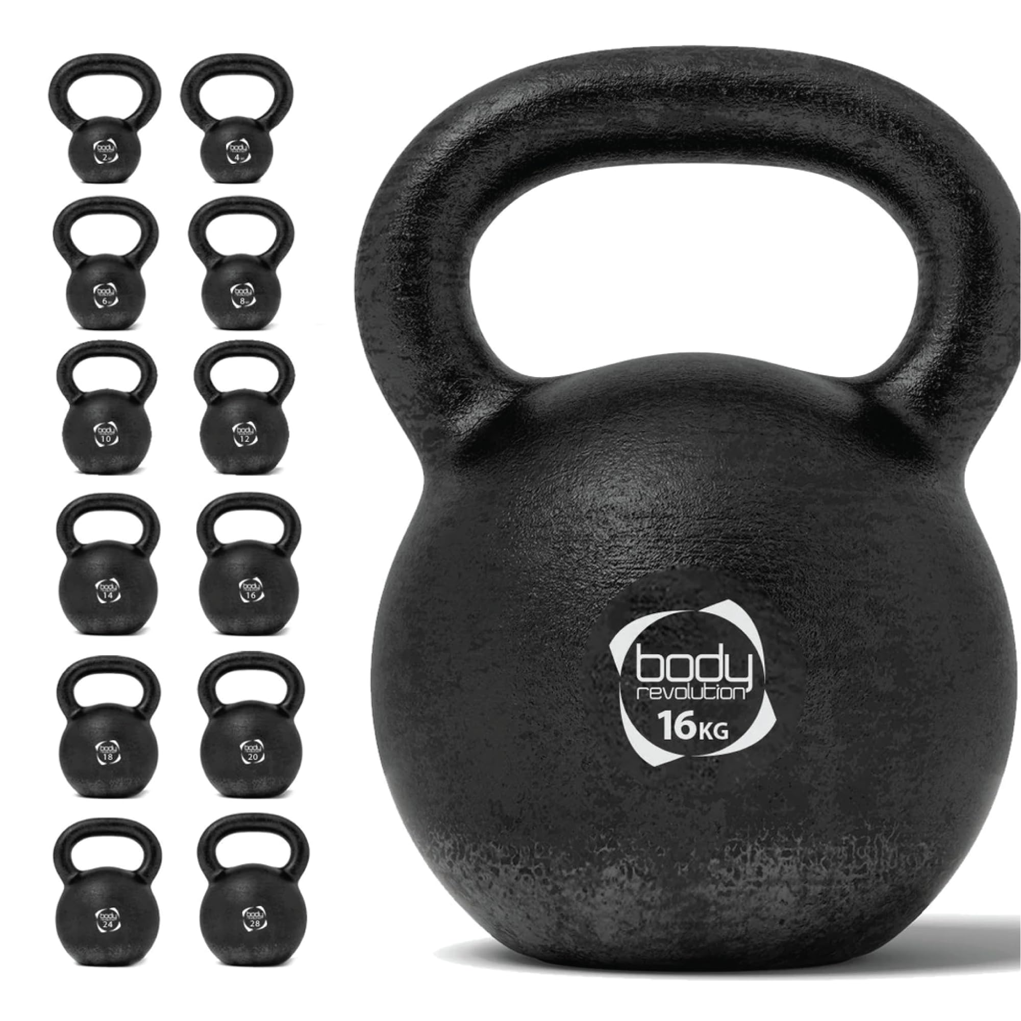 Body Revolution (16Kg) Cast Iron Kettlebell - Multiple Weight Options