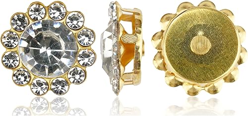 Miniatura 2 de 100 diamantes de imitación de 0.472 in para coser, base de metal, diamantes de imitación para coser en ropa, zapatos, aretes, cinturón,