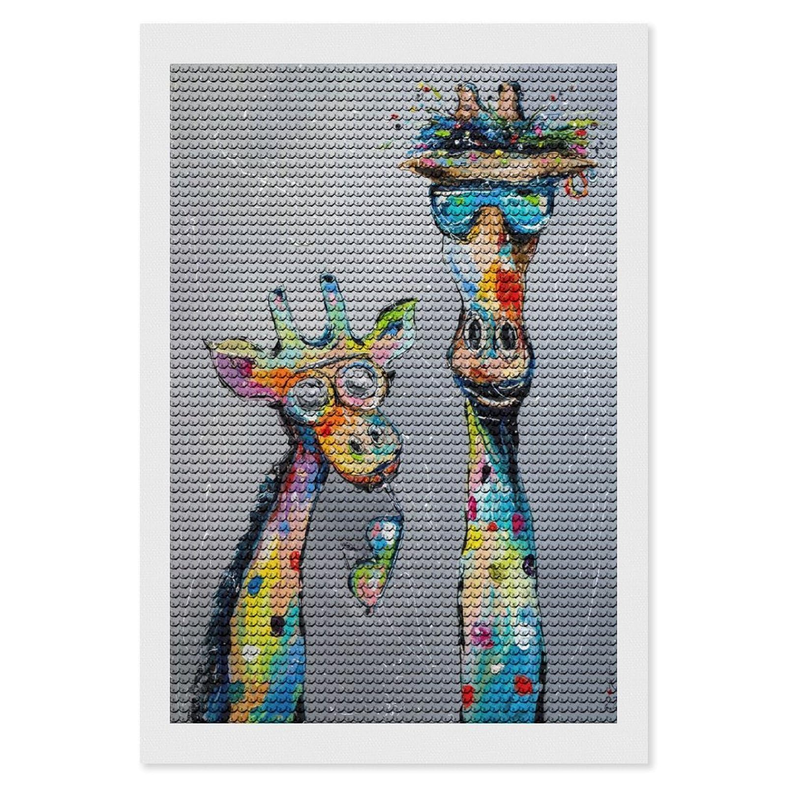 Junmoney We Love Sunglasses Full Drill Diamond Painting Kit 8"x12", Sparkling Round Gems, Decorate Your Room, Mindful Craft Activity
