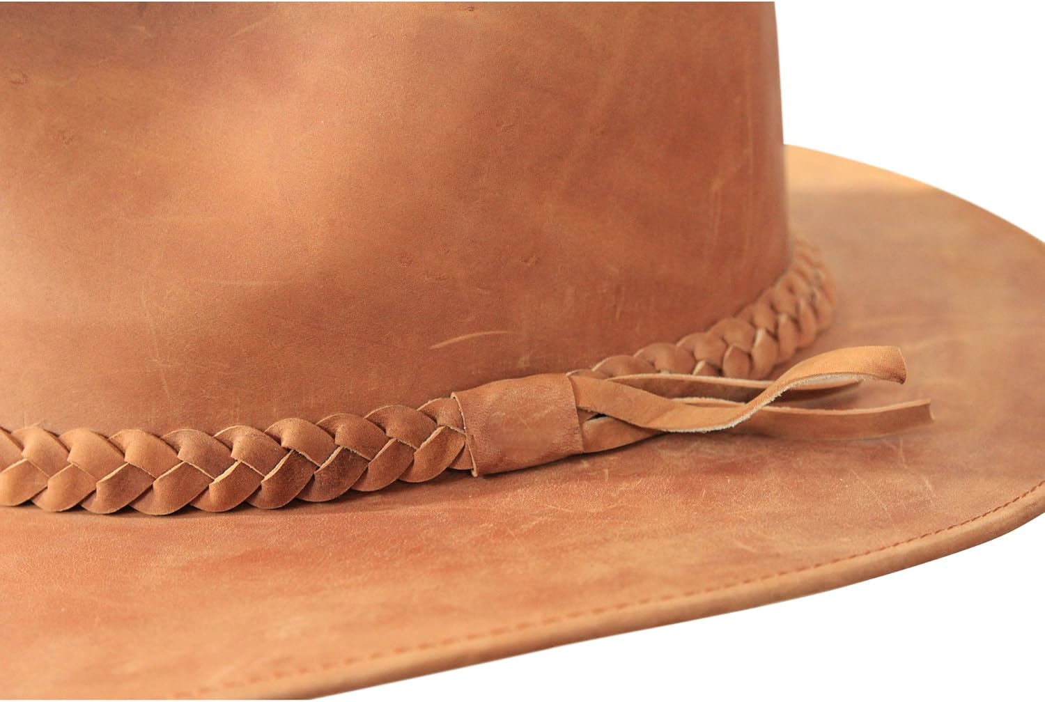 Borges & Scott Premium Leather Fedora - Wide Brim Hat Leather - Water Resistant - Image 4