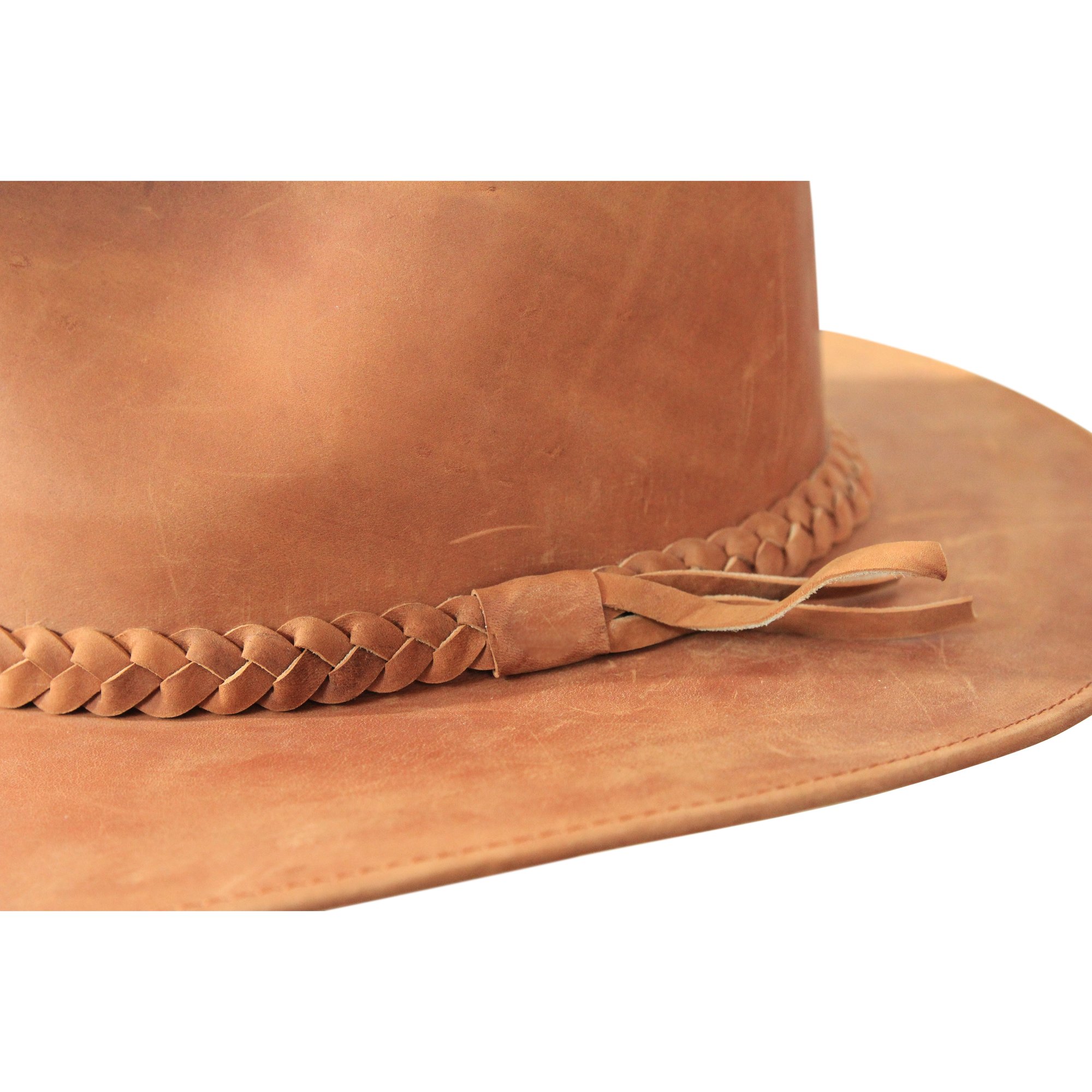 B&S Premium Leder Fedora - Hut mit breiter Krempe - Hochqualitatives Leder - Wasserabweisend
