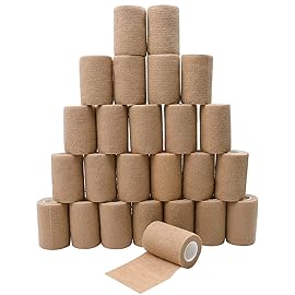 3 Self Adhesive Bandage Wraps, 24pcs Vet Wraps, Skin Color, 5 Yard Self Adherent Wraps for Sports, Wrist, Ankle and Swelling