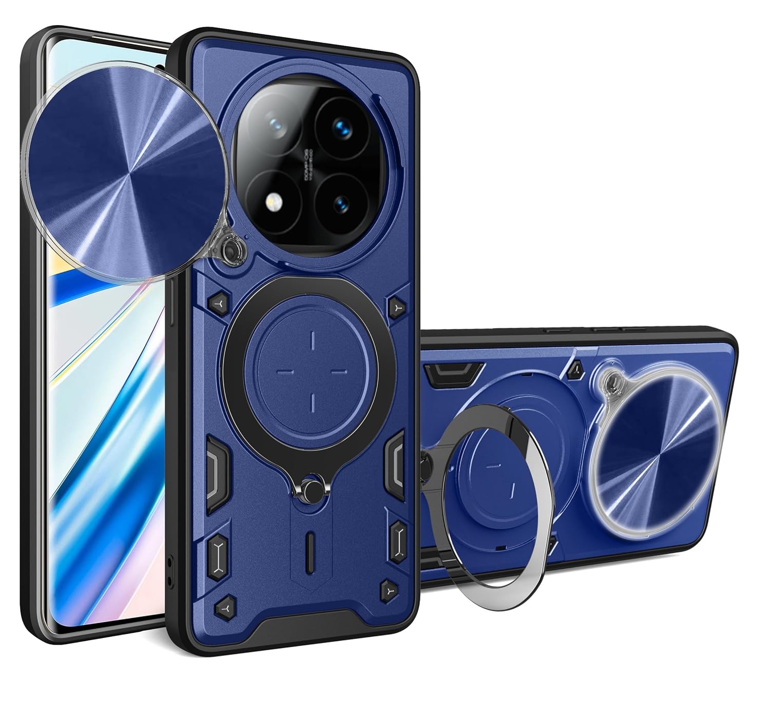 SPAZY CASE® Redmi Note 14 Pro Plus 5G Back Case | Hybrid Case with 360 Degree Rotating Finger Ring Holder + Slider Shutter Camera Protection Cover for Redmi Note 14 Pro Plus 5G – Blue SPAZY CASE® Redmi Note 14 Pro Plus 5G Back Case | Hybrid Case with 360 Degree Rotating Finger Ring Holder + Slider Shutter Camera Protection Cover for Redmi Note 14 Pro Plus 5G – Blue