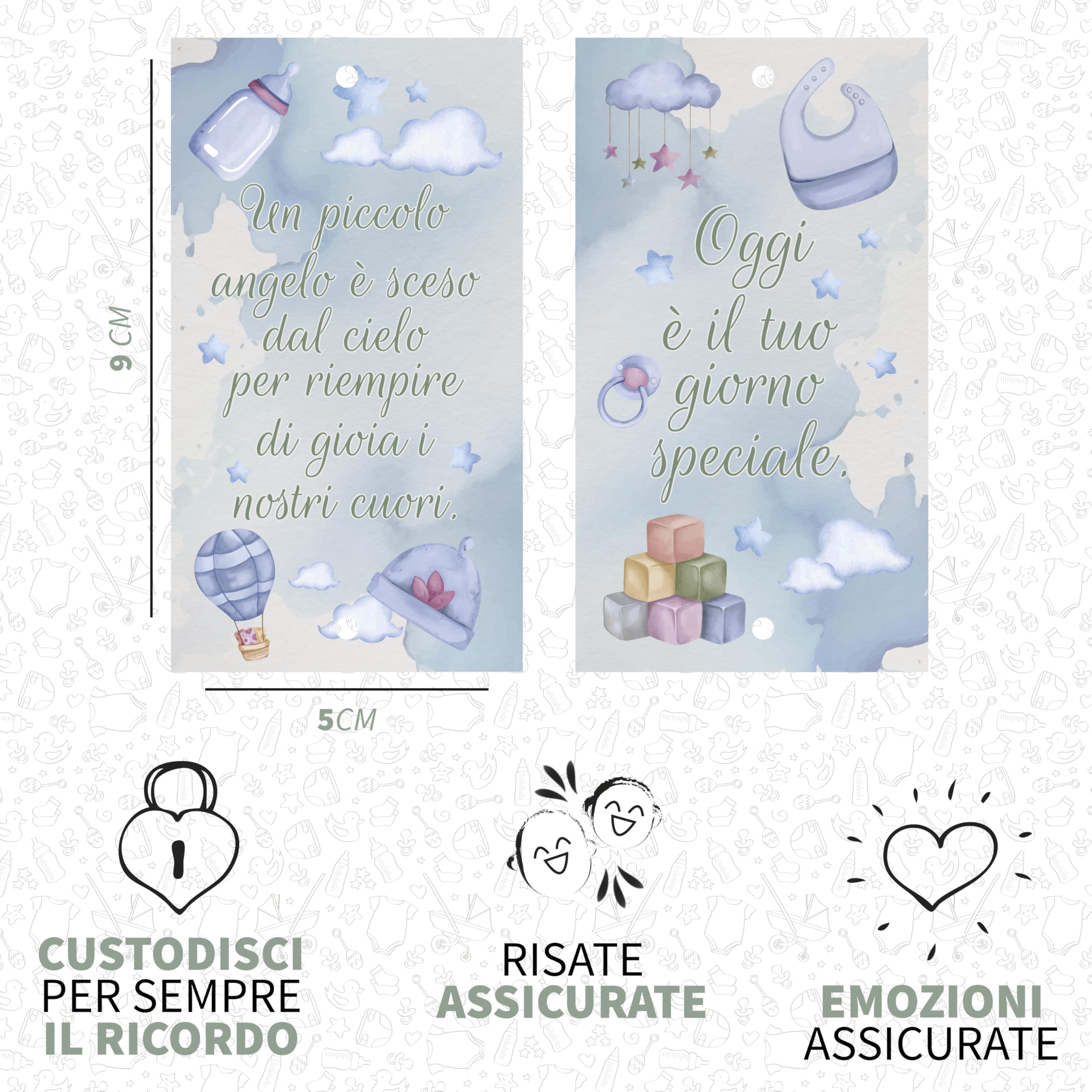 Baby Christening Decorations - 60 Cards for Bright Sparks - Wedding Favors for Christening Decorations (Sparks Not Included) - Image 2