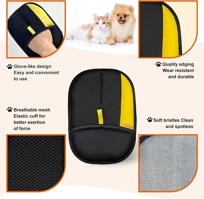 Guantes electrostáticos para eliminar pelo de mascotas 2 pcs negro miniatura 3