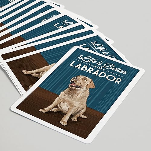 Miniatura 5 de Lantern Press Yellow Lab, Life is Better (52 cartas de juego, baraja de cartas de tamaño póquer con comodines)