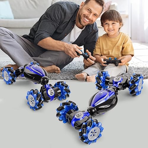 Miniatura 6 de Coche de control remoto 4WD 24G Gesture RC Coche todo terreno doble cara control a mano coche RC rápido para niños de 8 a 12 años con 2 pilas