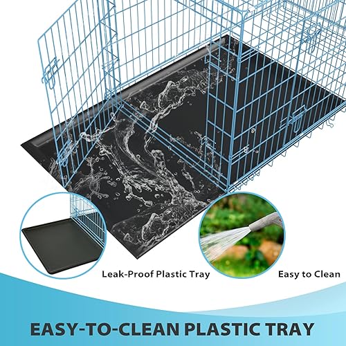 Miniatura 5 de Petmate - Jaulas plegables de alambre de metal, de 24, 30, 36, 42, 48 pulgadas, para perros grandes, para exteriores e interiores, con doble puerta,