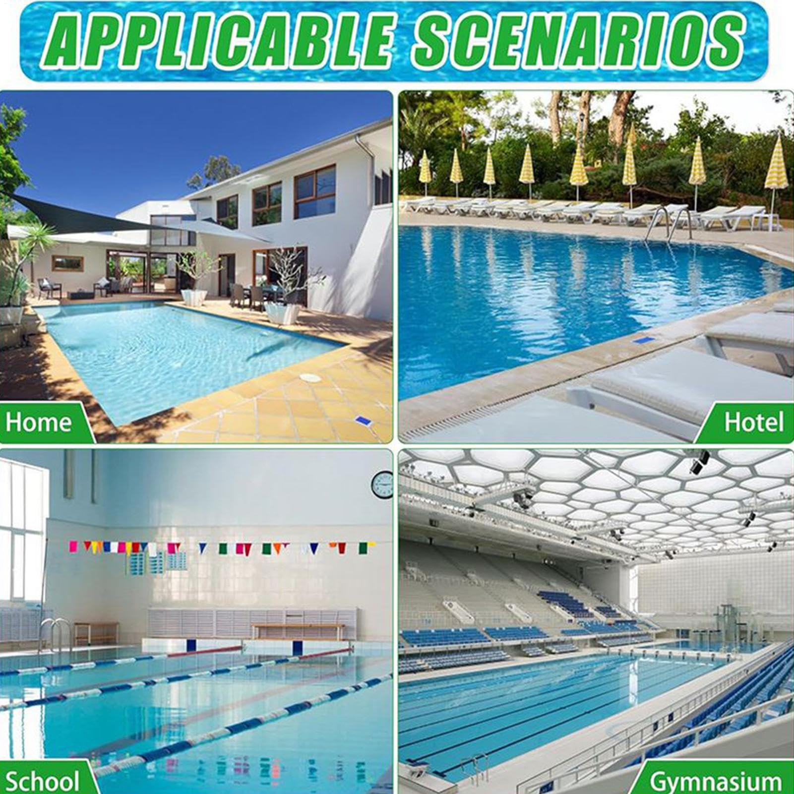 Kit d'écumoire de piscine, protecteur d'écumoire, filet de protection des feuilles, aucun outil nécessaire, rangement compact, 40 x 24 cm, pour salle de sport à domicile, école