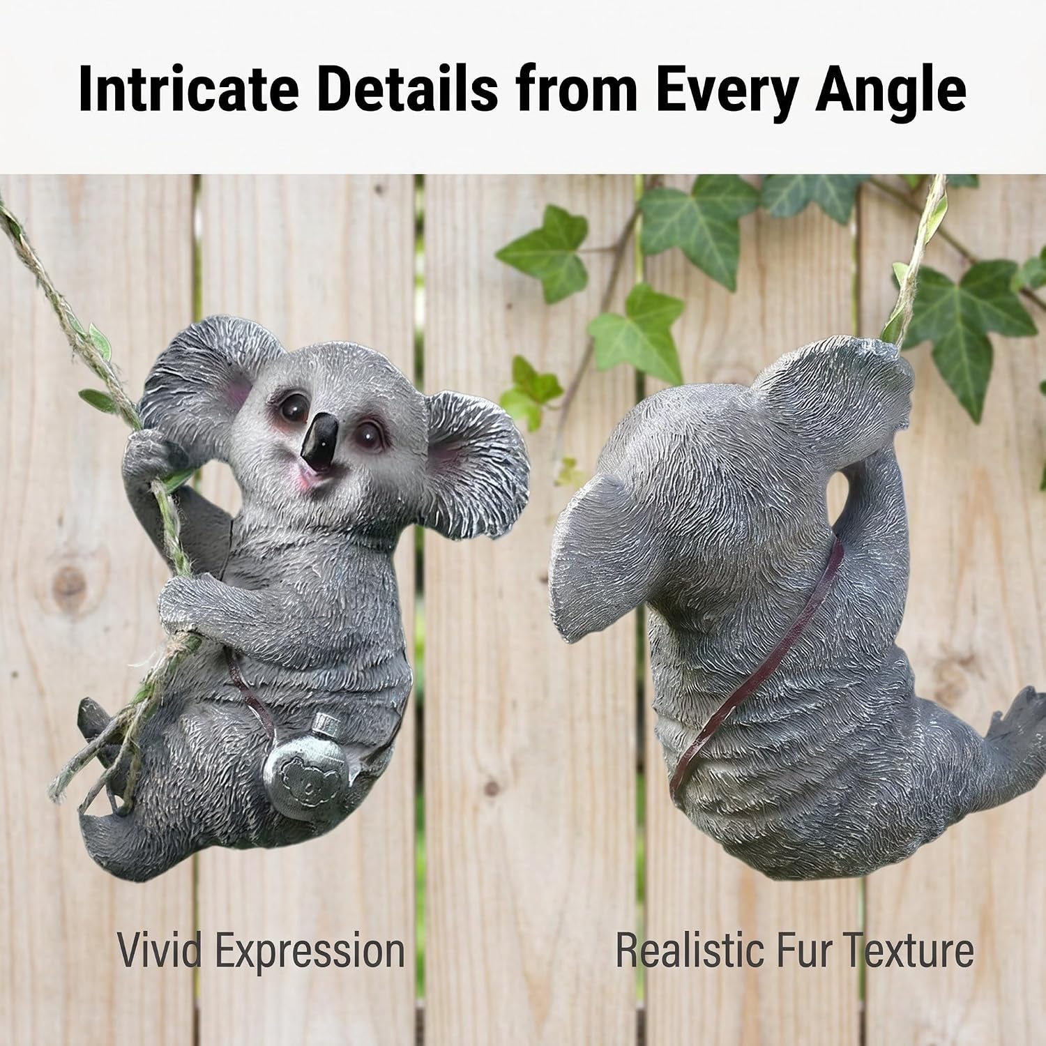 Koala Garden Decor Outdoor Statues Cute Animal Figurines Resin Outdoor Hanging Decor for Yard Ornaments Porch Decor OutsideDecor Tree Art Deco Outdoor Koala Gifts for Girls