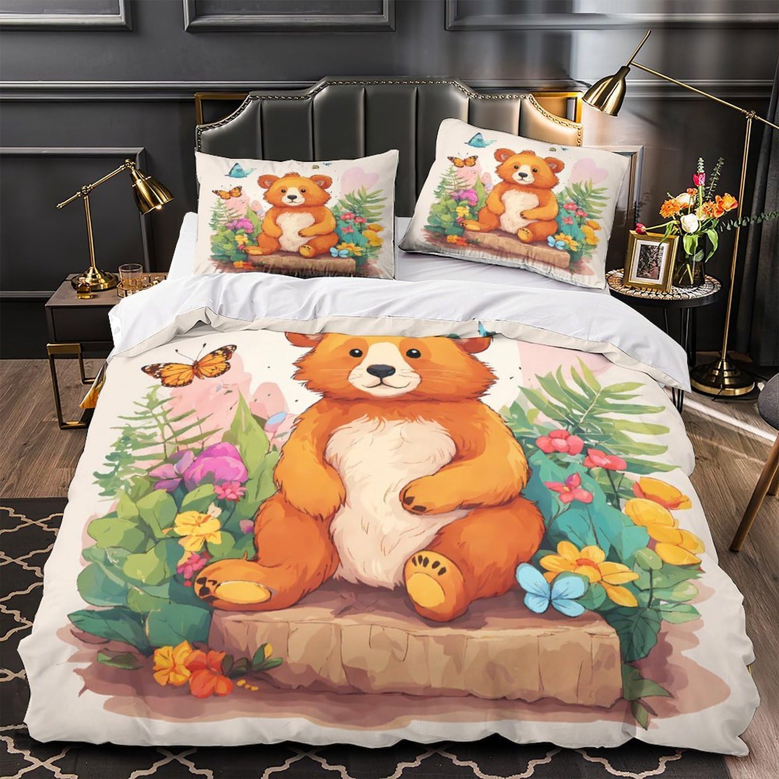 Housse de Couette Ours Imprimé 3D pour Chambre de Garçon