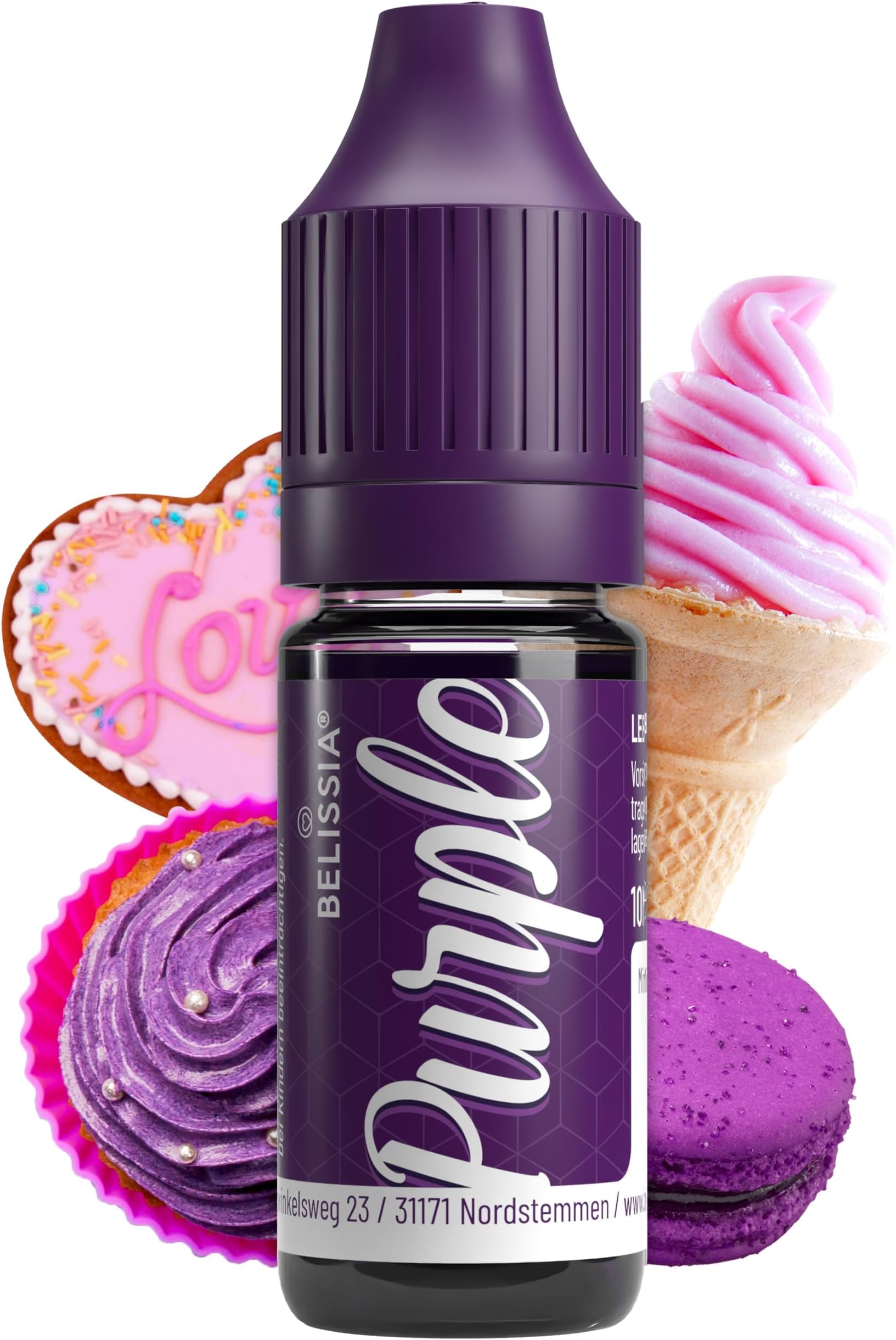 Belissia food colouring purple - 10ml liquid & highly concentrated - food-safe food colouring for baking, cooking, fondant & DIY - vegan, strong colouring, neutral taste