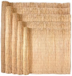 Wadan 1.5m x 4m Natural Reed Screening, Garden Privacy Screening for Outdoor, Reed Screen Peeled Roll Garden Screening for Sun and Wind Protection, Patio and Privacy Screen for Garden Wall Covering