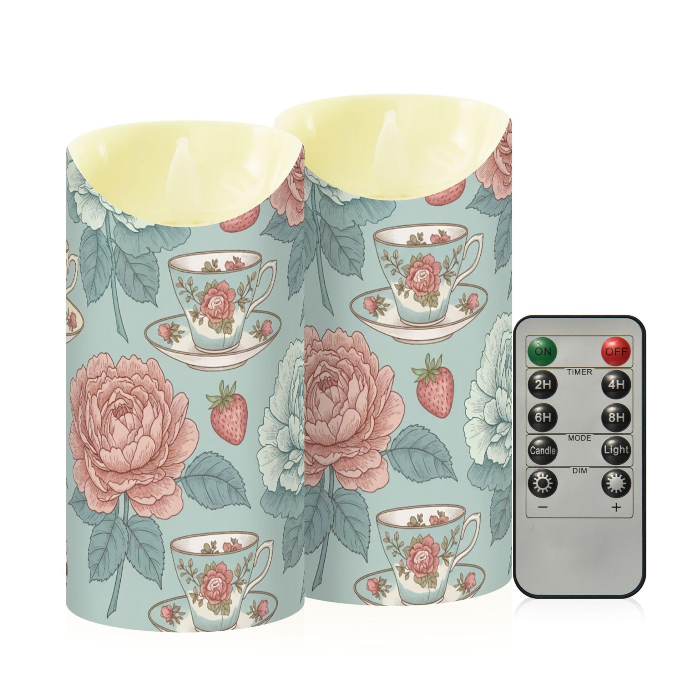 Kutsu Flameless Candles Set of 2, Battery Operated LED Flickering Candles