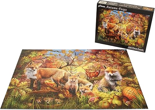 Miniatura 6 de Vermont Christmas Company Rompecabezas de zorros de otoño de 550 piezas