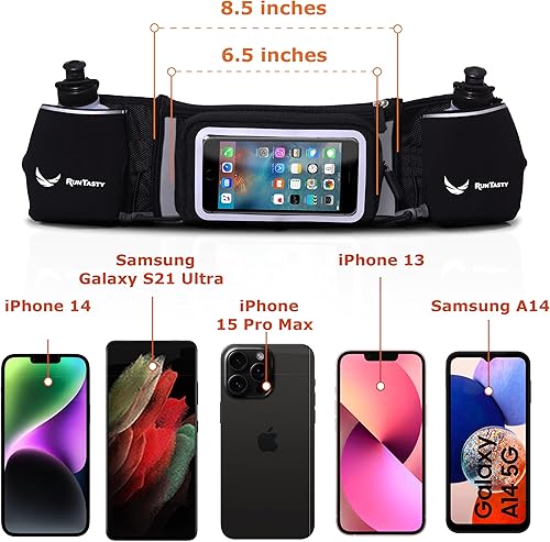 Miniatura 3 de Runtasty Cinturón de hidratación número 1 cinturón de combustible para correr de los ganadores incluye accesorios 2 botellas de agua sin BPA y libro