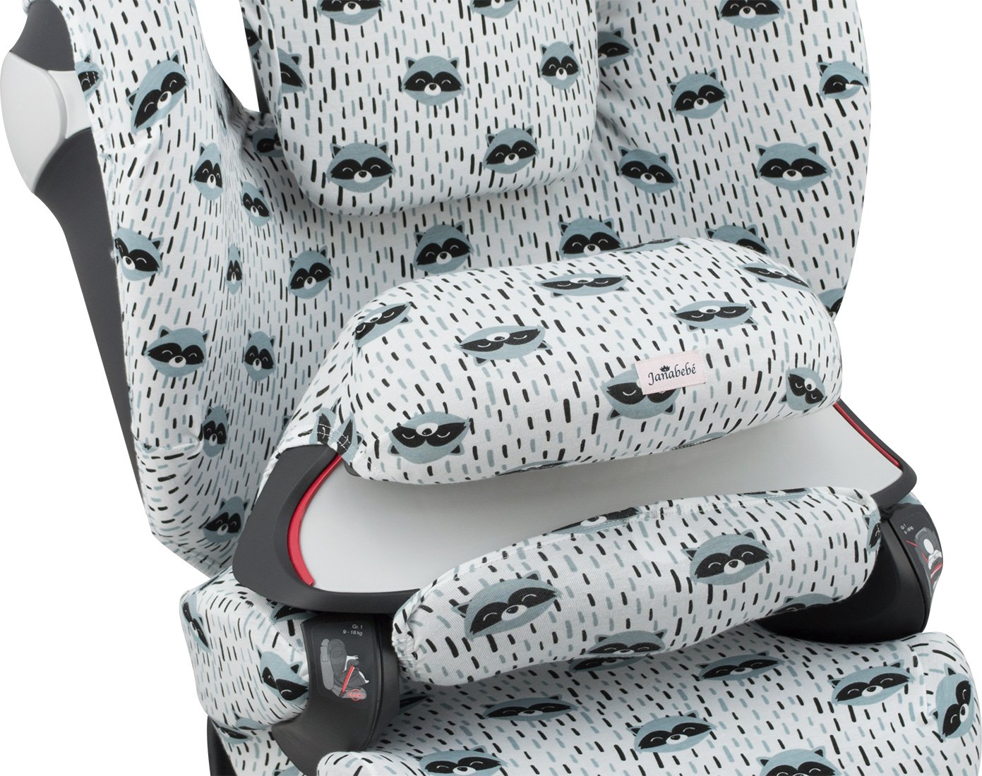JYOKO Kids Funda de algodón para Silla de Coche Compatible con Cybex Pallas M - S Fix y Pallas B - Fix (Raccoon)