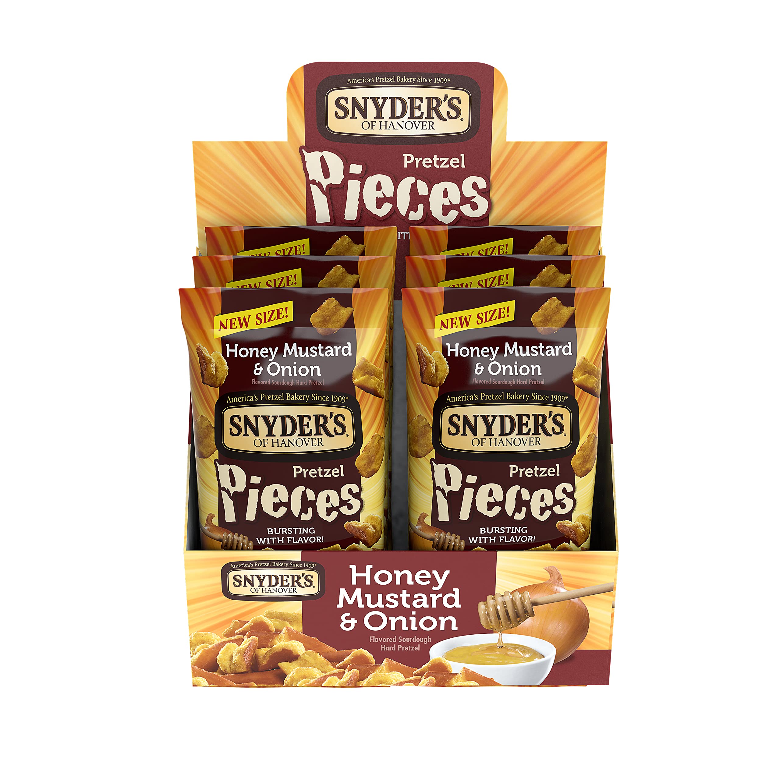 Snyder's of Hanover Pretzel Pieces, Honey Mustard & Onion, 3.25 Oz, 6 Ct