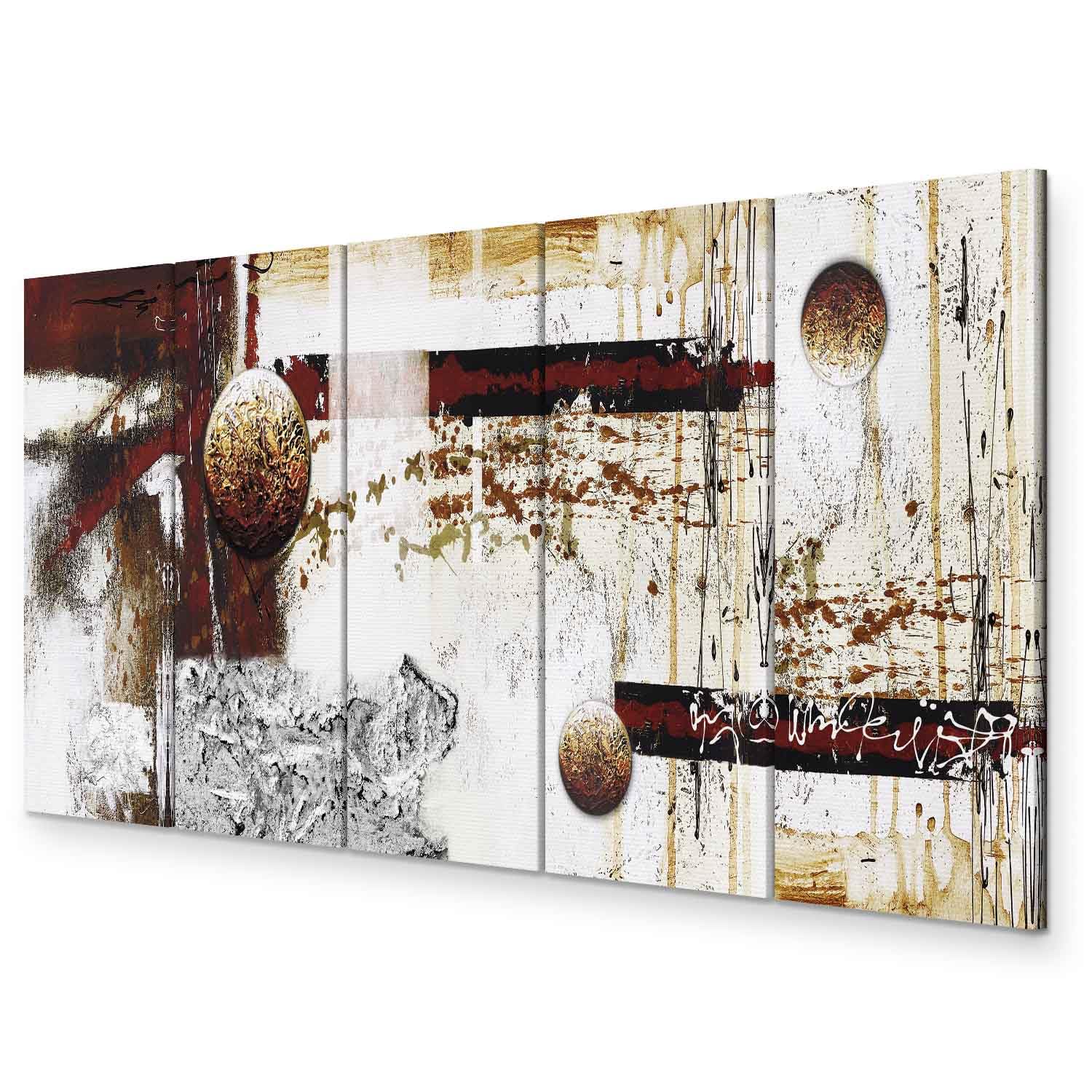 murando - Leinwandbild mit Gel-Textur Kunst, 150x60 cm, 5-teilig, modern