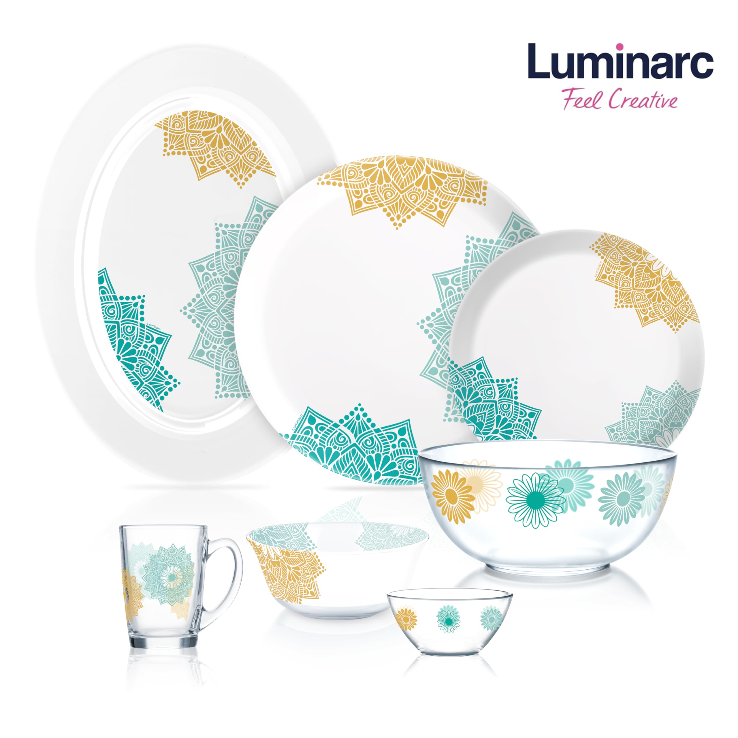 Luminarc Sodo Dinner Set - Assorted Design (Limited Stock, Old MRP)