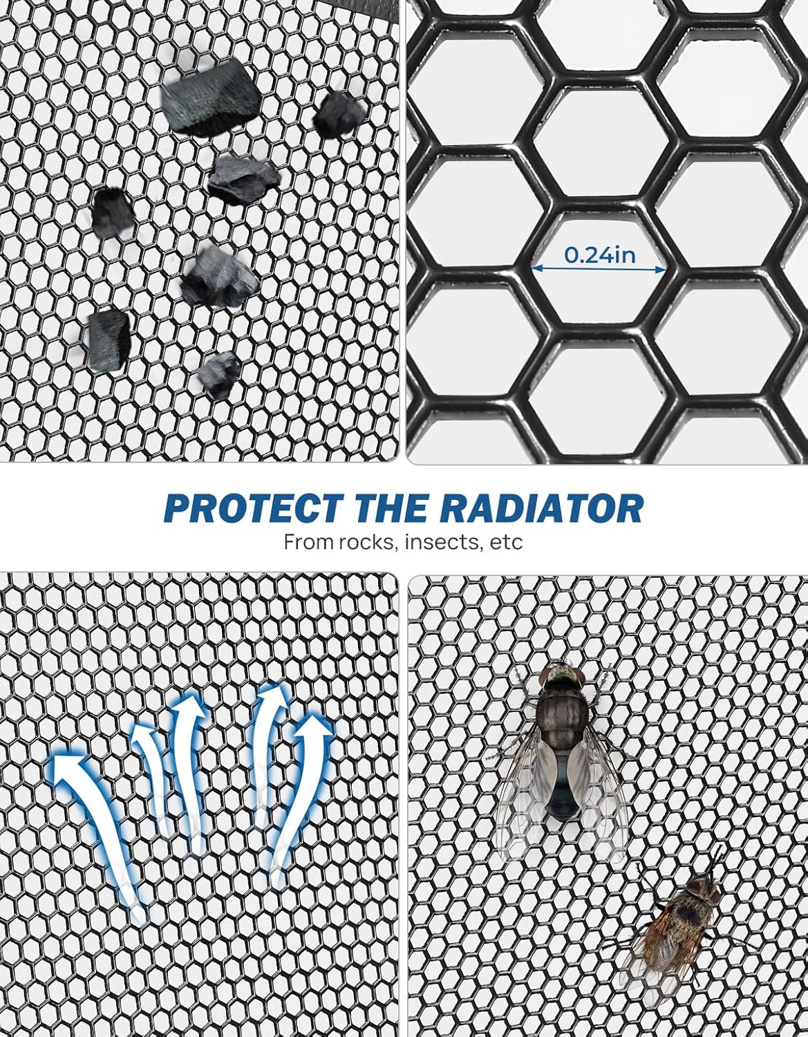 JOYTUTUS Front Grill Mesh Guards Compatible with 2020-2024 C8 Corvette, Upgraded Car Radiator Grille Guard, Aluminum Metal Car Grill Mesh Body Bumpers Outer & Inner Insert Grill Grate, 4 Pc