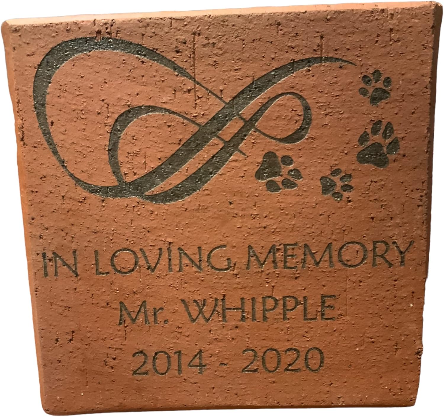 Customizable Laser Engraved Brick Personalized Images and Text. Pet Memorial Laser Engraved Brick (4x8)
