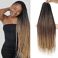 Vista 21 de 8 paquetes de trenzas de ganchillo para mujeres negras de 18 pulgadas, trenzas de caja de ganchillo preenrolladas para mujeres negras, extensiones