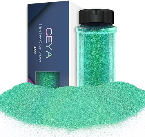 Miniatura 9 de Ceya Polvo de purpurina ultra fina, 3.5 onzas3.53 oz de color blanco iris con purpurina para manualidades, mezcla de lentejuelas finas iridiscentes