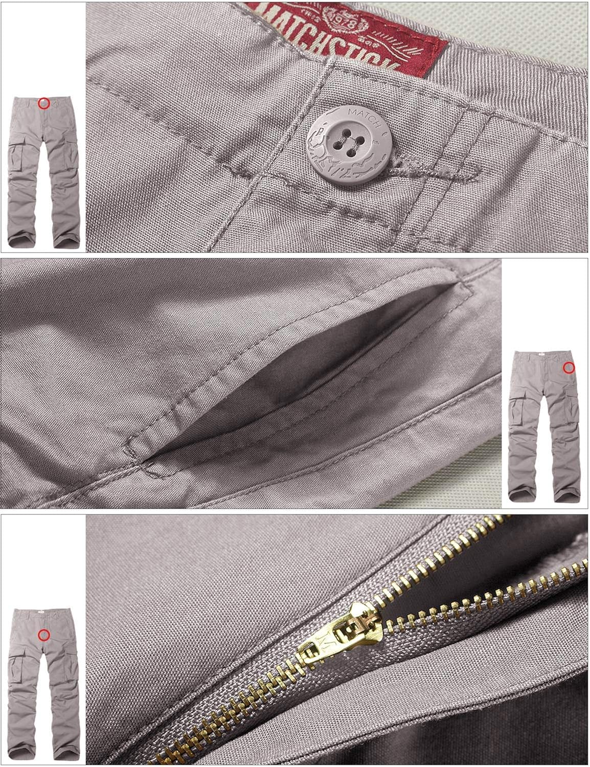 Match Men's Athletic-Fit Cargo Pants 40 6071 Dark Apricot