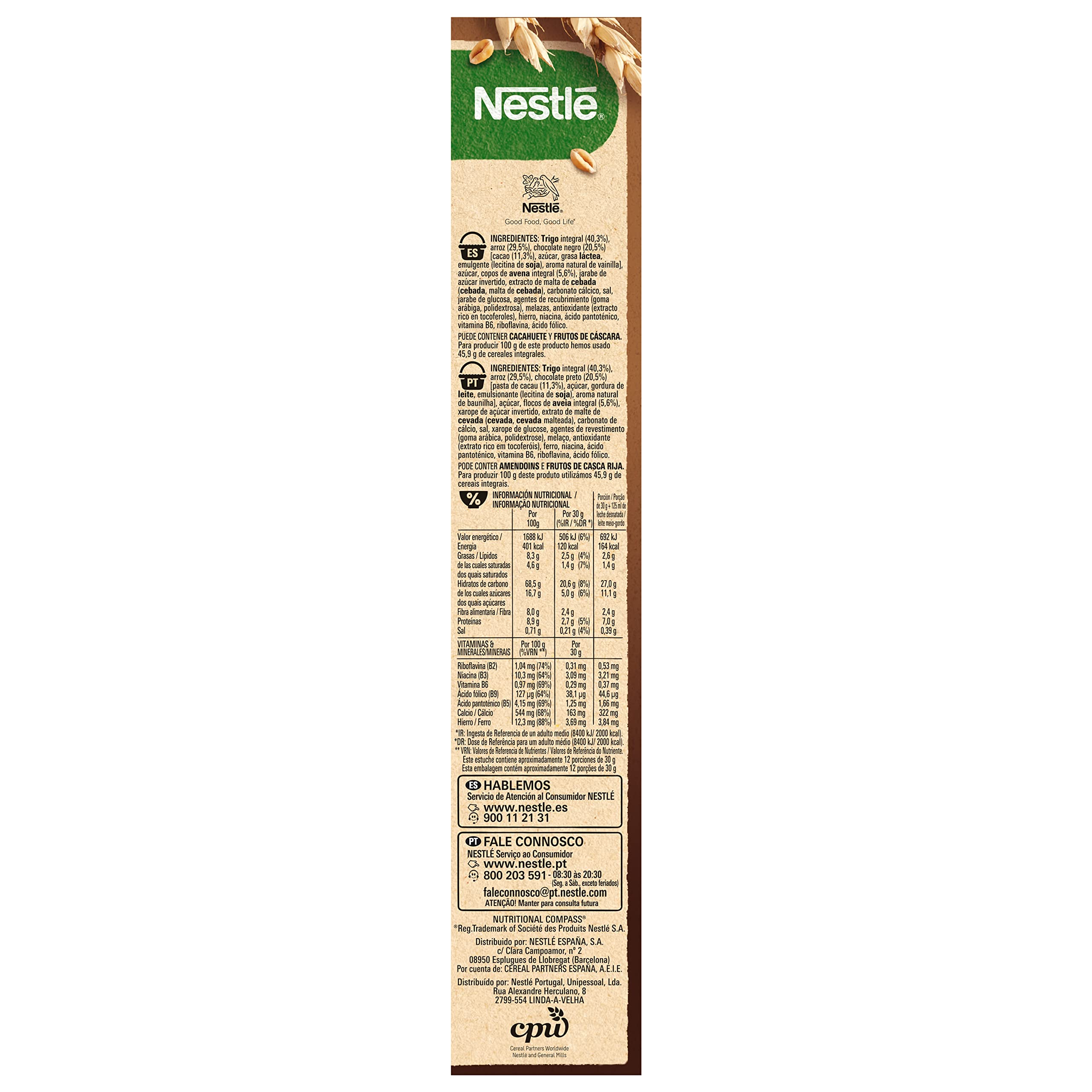 Cereales Nestlé Fitness Chocolate Negro - 1 paquete de 375 g - 2