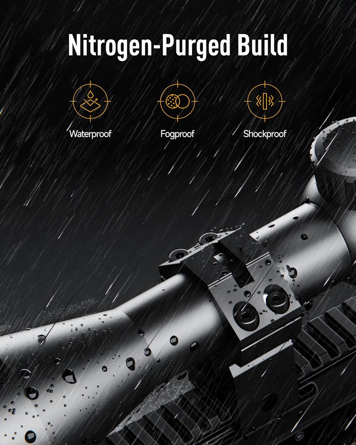 PINTY 3-9x40 Rifle Scope with Red/Green Illuminated Reticle & Rangefinder, Multicoated Lens with Mounts for Picatinny Rail