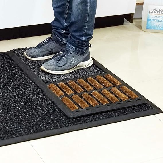 CRATUS Shoe Sanitizer Mat with Coir Brush for Cleaning Shoe Soals from