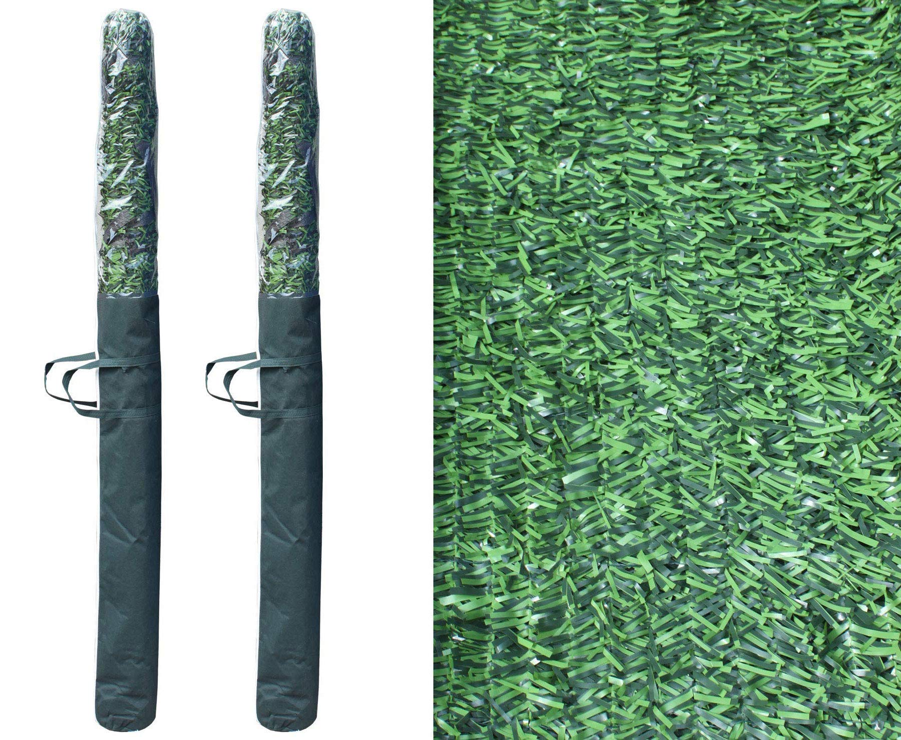 ADO - Seto Artificial Decorativo Tupido Ignífugo Verde de 3 Metros x 1.5 Metro, 90 Varillas, 80% Ocultación (2- Rollos seto 3.1.5)