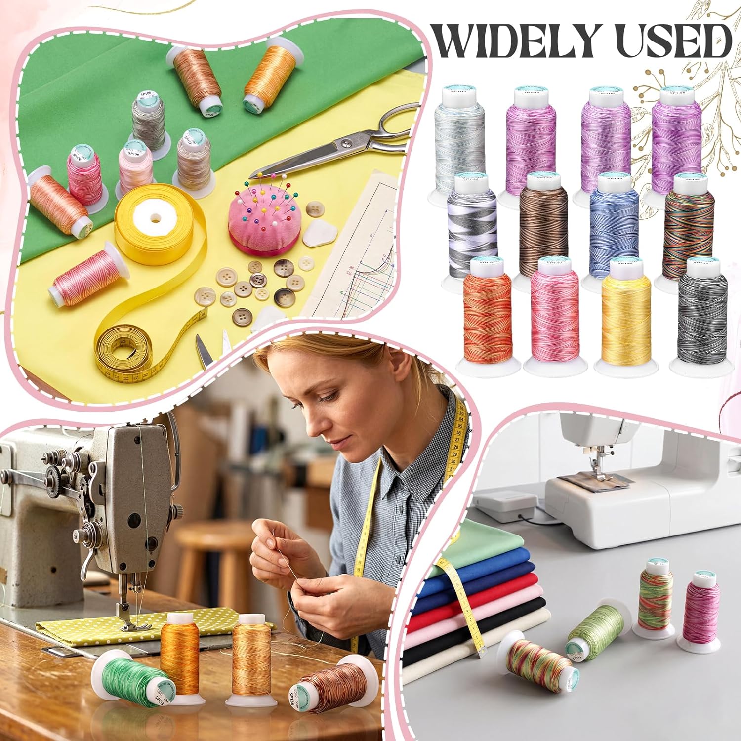 80 Colors Variegated Polyester Embroidery Machine Thread Kit 500M (550Y) Each, 40WT Variegated Rainbow Thread for Sewing Machines, Hand Sewing, Embroidery, Serger