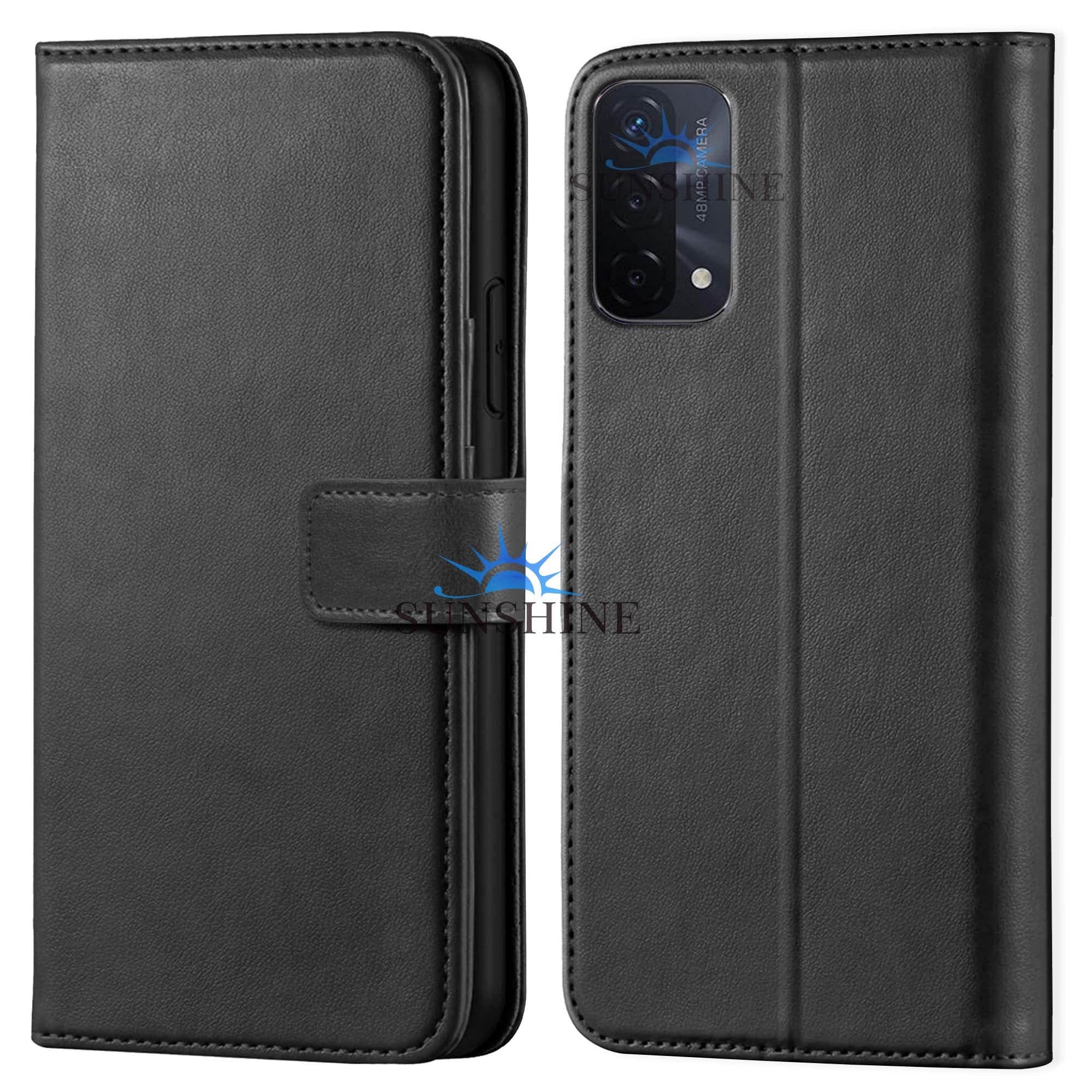 Leather Vintage Shock Proof Flip Case Back Cover for Oppo-A74 5G Sport (Flexible | Leather Finish | Card Pockets Wallet & Stand | Black)-image-19