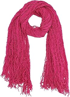 Pink Wispy Knit Fringe Square Scarf