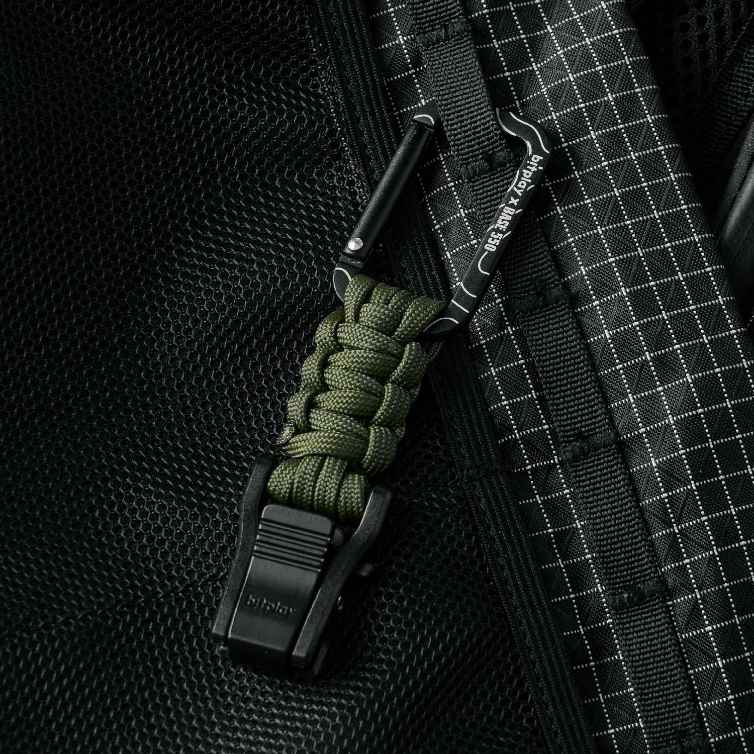 Bitplay Base550 - Mosquetón paracord de liberación rápida para aventuras al aire libre, camping, senderismo, gimnasio, hamacas, llaveros y otros artículos utilitarios