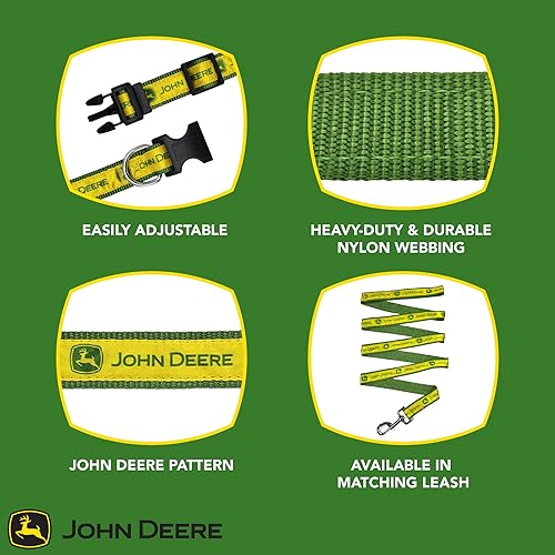 Miniatura 6 de Versión antigua collar para mascotas Pets First John Deere. Collar de perro con licencia, collar mediano para perros y gatos. Un collar brillante y