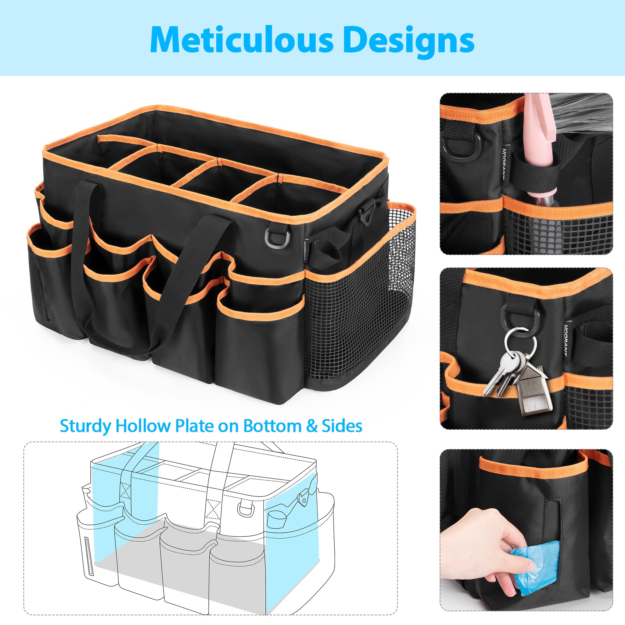Bolsa Organizadora De Limpieza Extra Grande - Con Divisores, Asas Y Correa, Para Productos De Limpieza