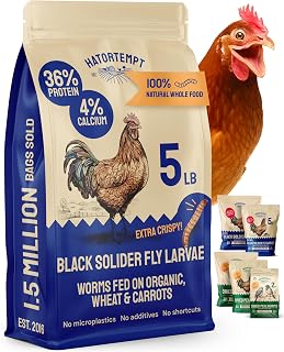 Hatortempt Black Soldier Fly Larvae - 5 lb - 4% Calcium for Chicken Feed & Strong Eggshells - Organic Worms for Chickens & Nutrient Boost - Poultry Treats for Laying Hens